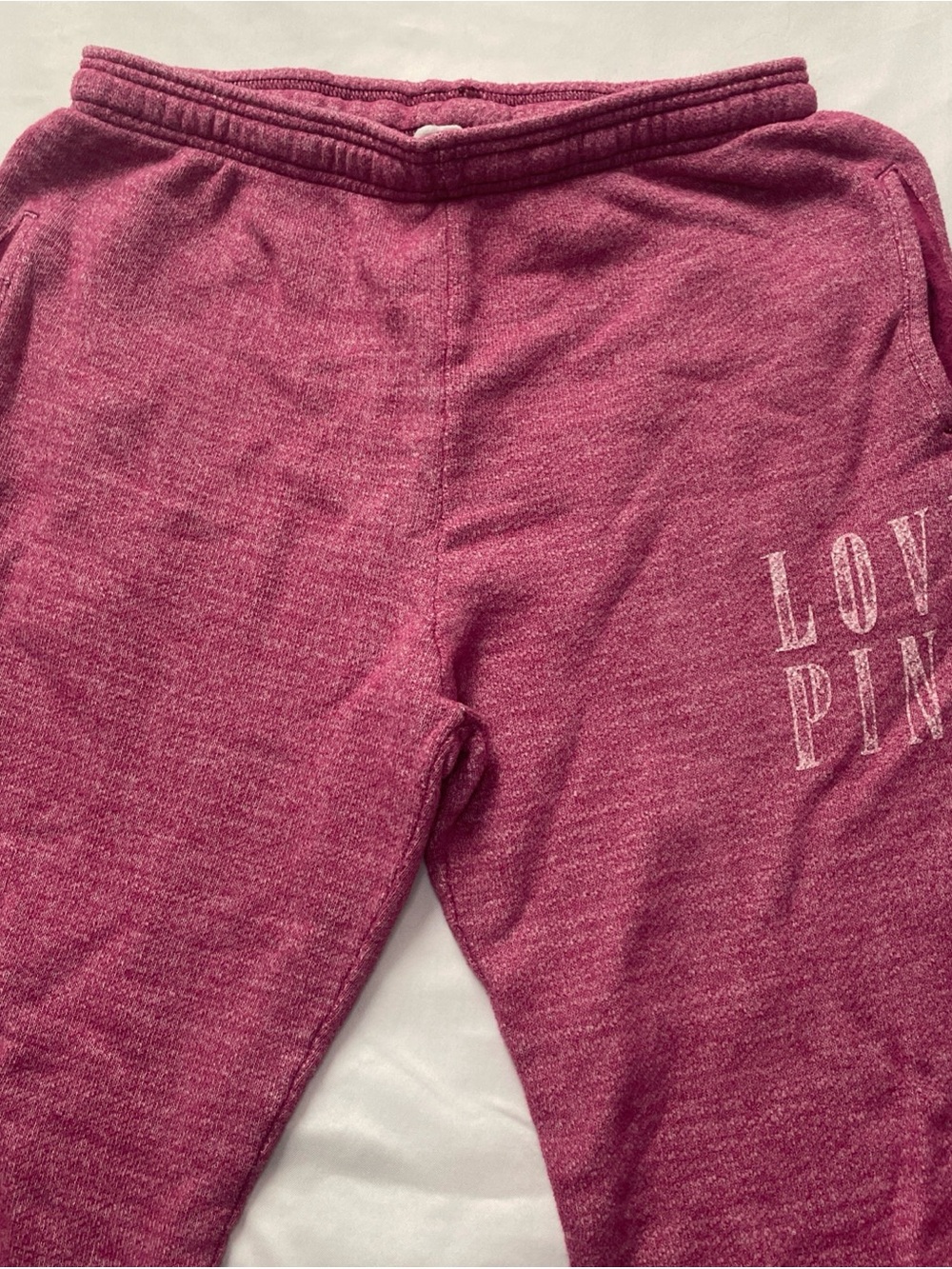 Victoria's Secret Pink Marled Joggers with 'Love Pink' Print